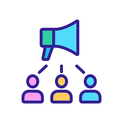 megaphone, references icon vector. Isolated contour symbol illustration reference check